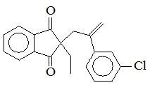 2-[2-(3-氯苯基)丙-2-烯-1-基]-2-乙基茚滿-1,3-二酮；
2-[2-(3-Chlorophenyl)-2-propen-1-yl]-2-ethyl-1H-indene-1,3(2H)-dione；
CPED